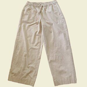 Women's Lane Bryant Wide Leg Linen Blend Drawstring Pants, Khaki, Sz 14